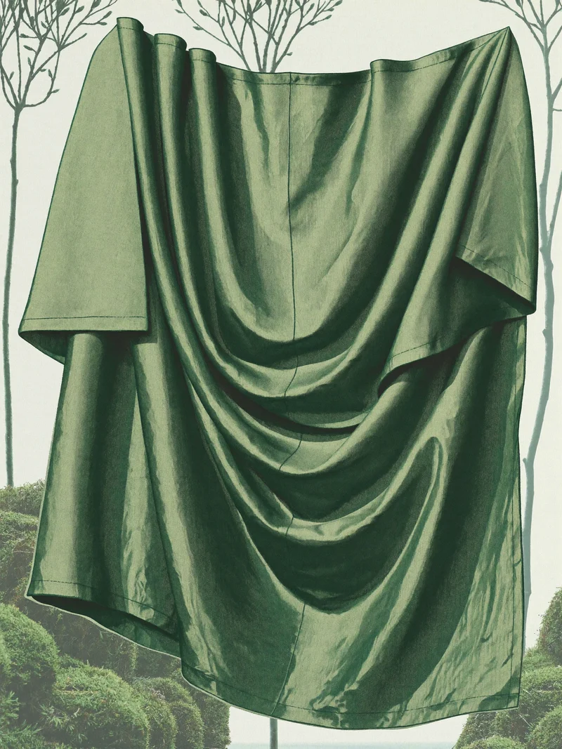 Ilustrace konceptu vrstveného lněného závěsu